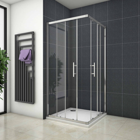 Mampara Esquinera Puertas Correderas 5mm Cromado Altura 185cm