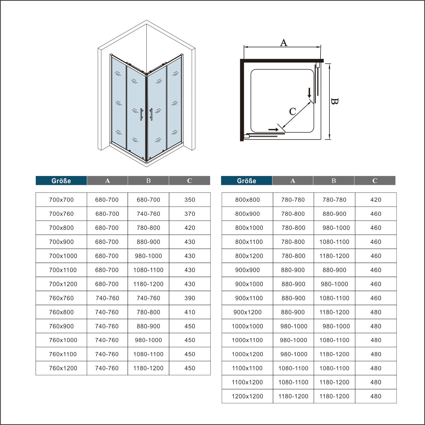 Cabina de ducha puerta de ducha de esquina puerta corredera ESG pantalla de ducha de vidrio+ plato de ducha