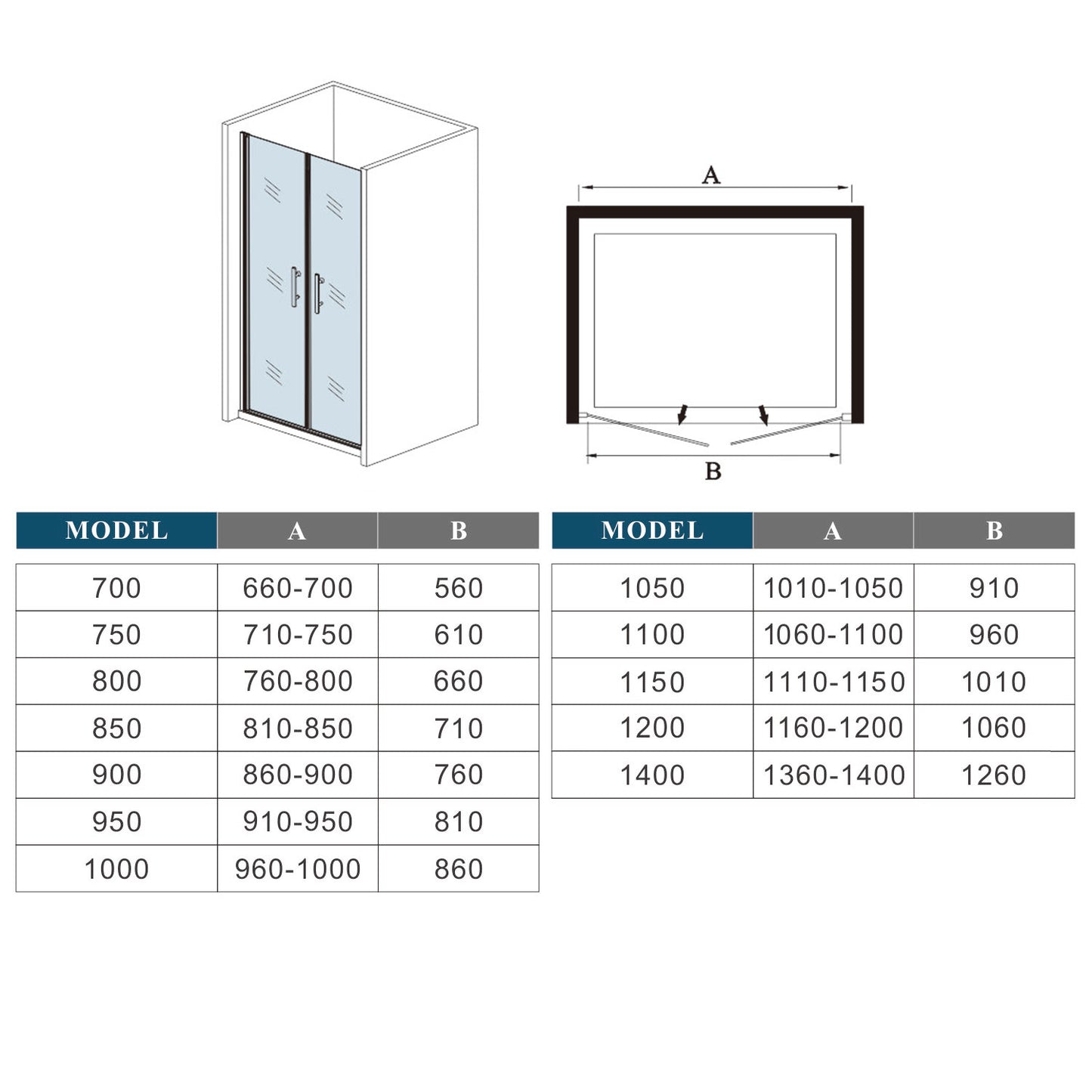 Mampara de Ducha Puerta Abatible Frontal Vidrio Nano Antical 6 MM