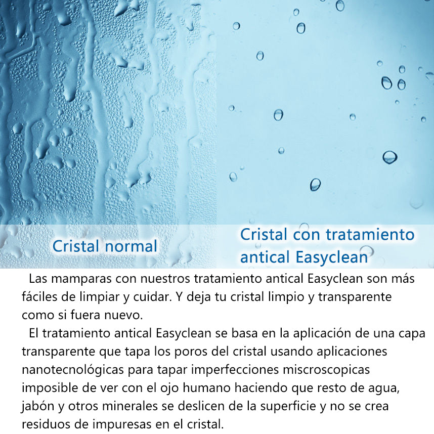 200cm Walk in 1 hojas Abatible perfiles negros mate, vidrio de templado seguridad, antical, transparente de 8mm