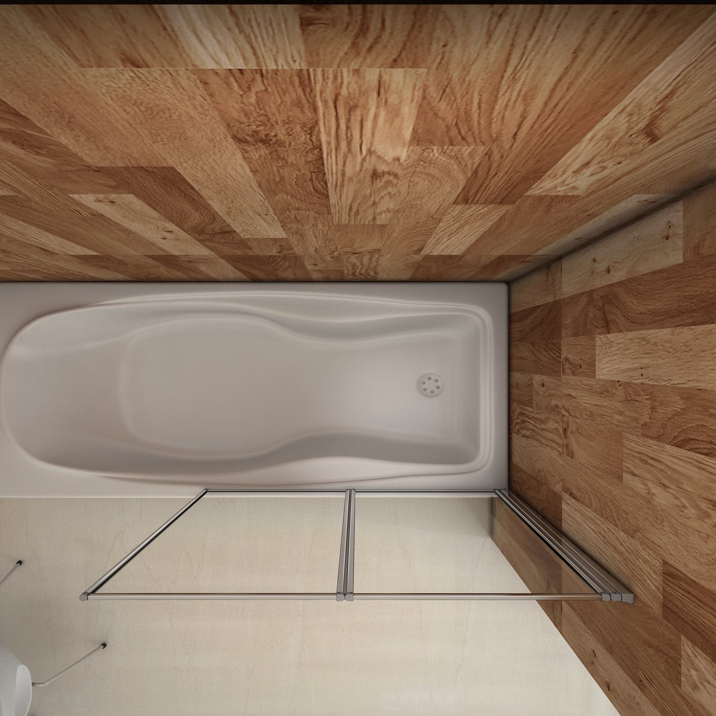liquidacion Mampara Pared Plegable de Bañera Cristal 4 mm 120x140cm