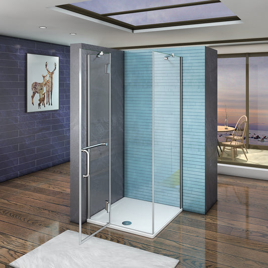 Mampara Pantalla de ducha de bisagra 6mm Con tratamiento antical vidrio