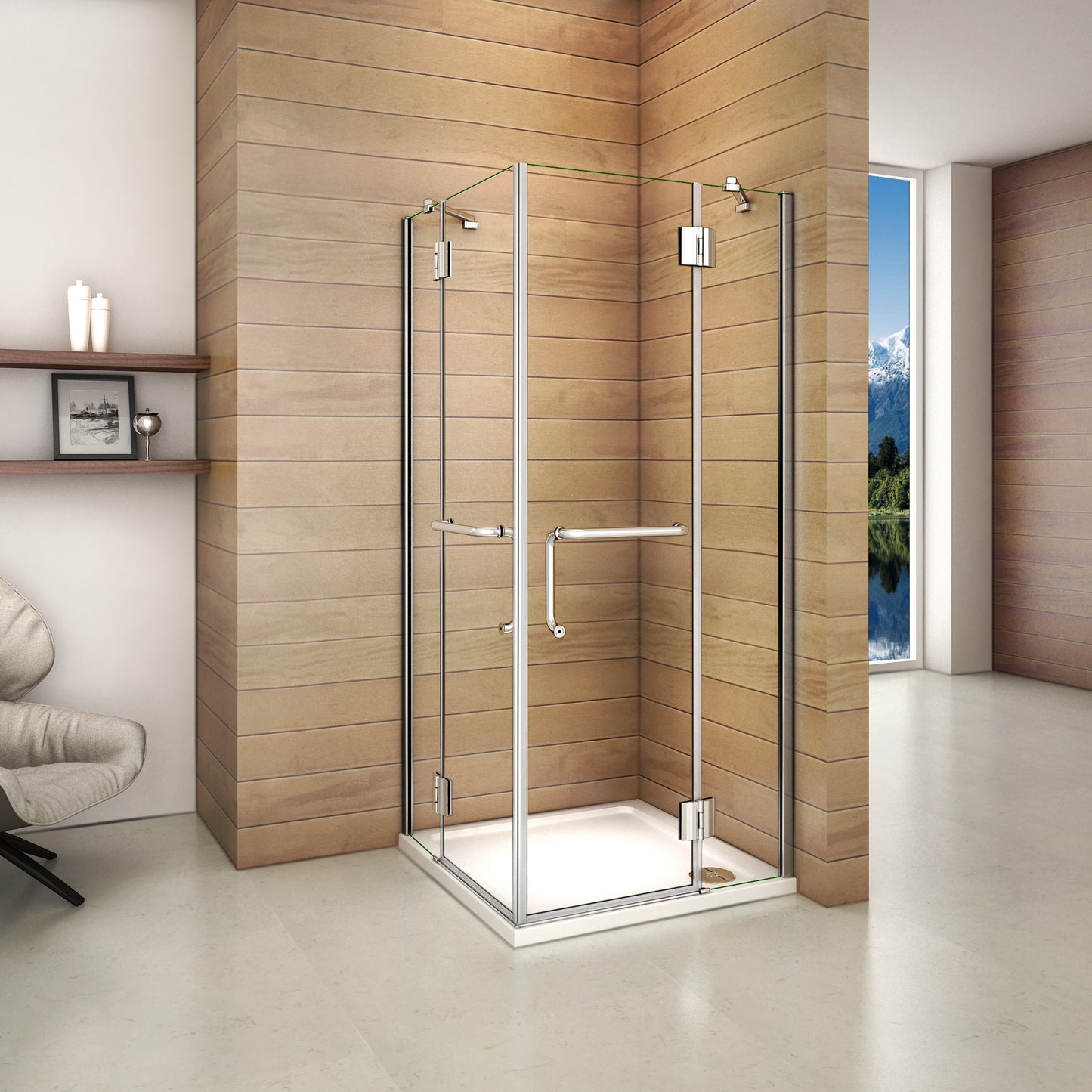 liquidacion Mamparas Cabina de Ducha cristal 8mm Puerta Abatible de Baño 110x80cm