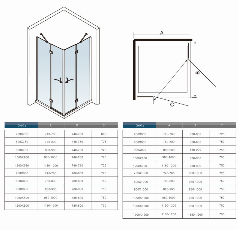 liquidacion Mamparas Cabina de Ducha cristal 8mm Puerta Abatible de Baño