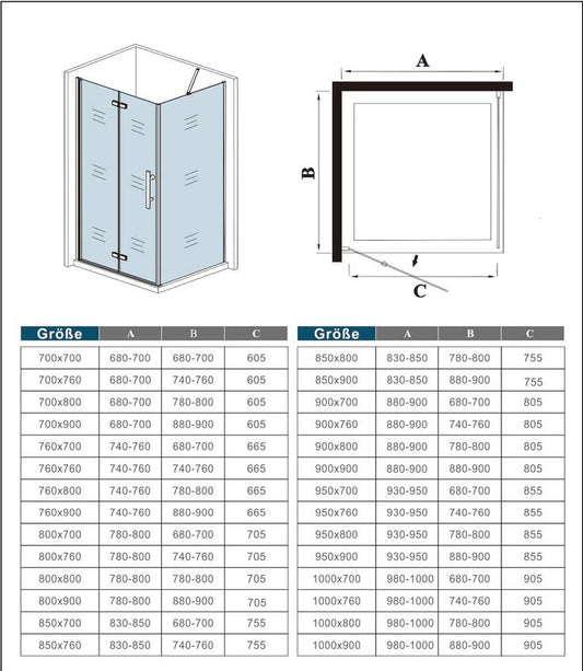 Mamparas Angular Plegable + Panel Fijo 6mm Antical