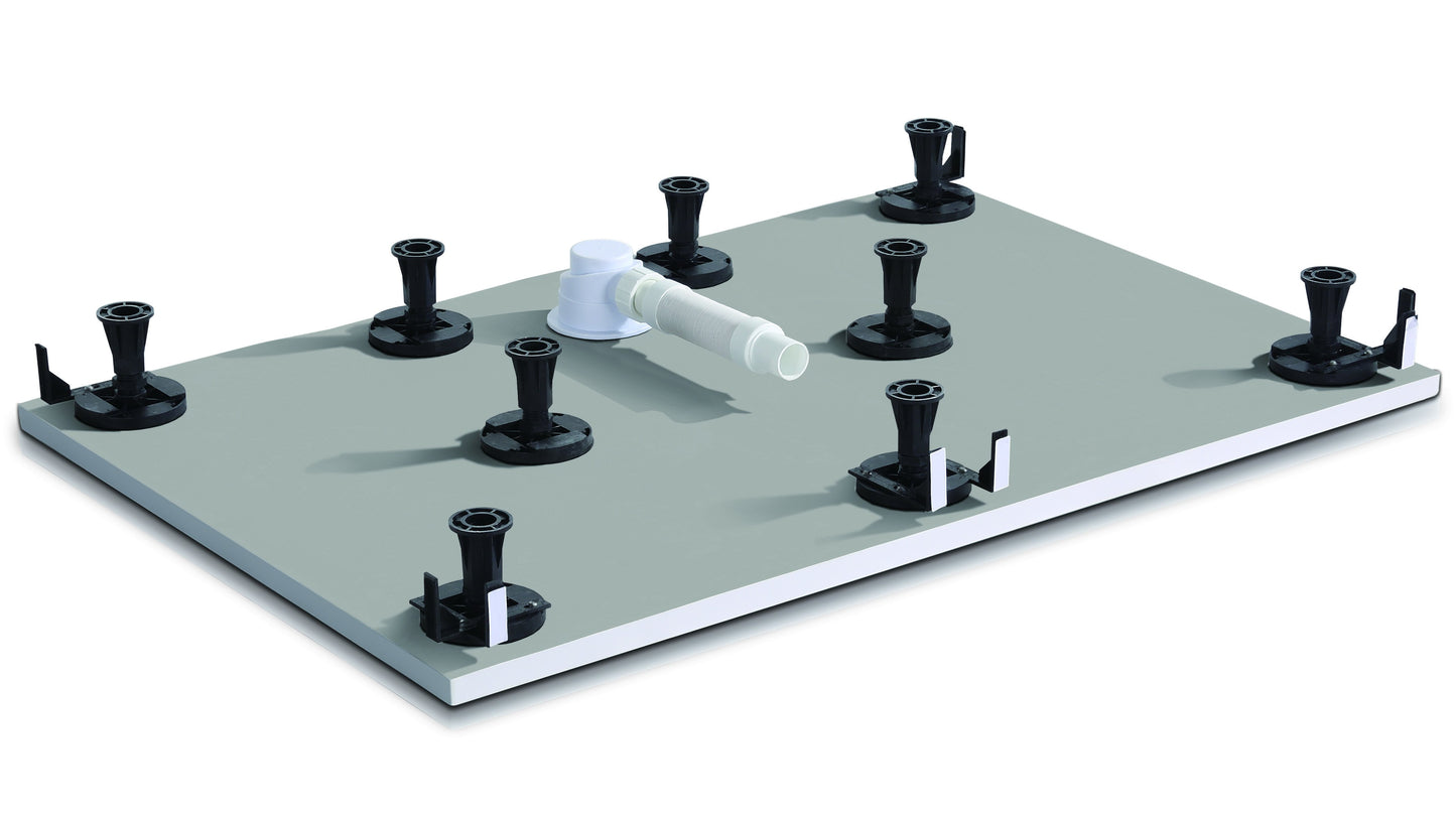 Plato de Ducha Cuadrado con Patas Ajustables y Enmarque | Kit Completo
