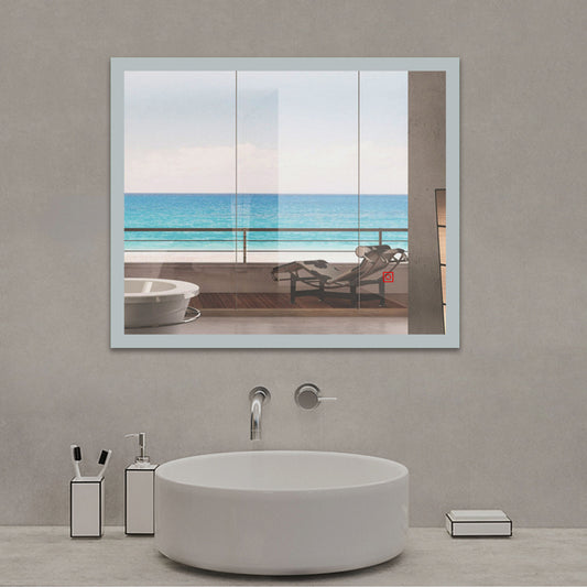 Espejo de Baño con Iluminación LED(Brillo LED Envolvente)Interruptor Táctil con Antiniebla Montado en Pared Adecuado para Maquillaje y Afeitar