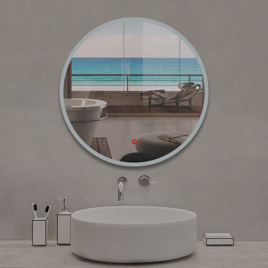 Espejo de baño LED Redondo con función antivaho,control táctil. (Brillo LED Envolvente)