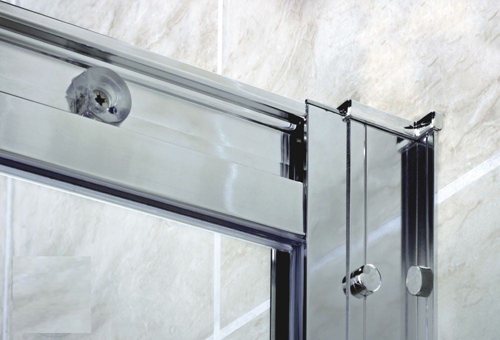 Mamparas de Ducha 2 Fijas + 2 Corredizas Puertas Corredera de Baño cristal vidrio templado 6mm