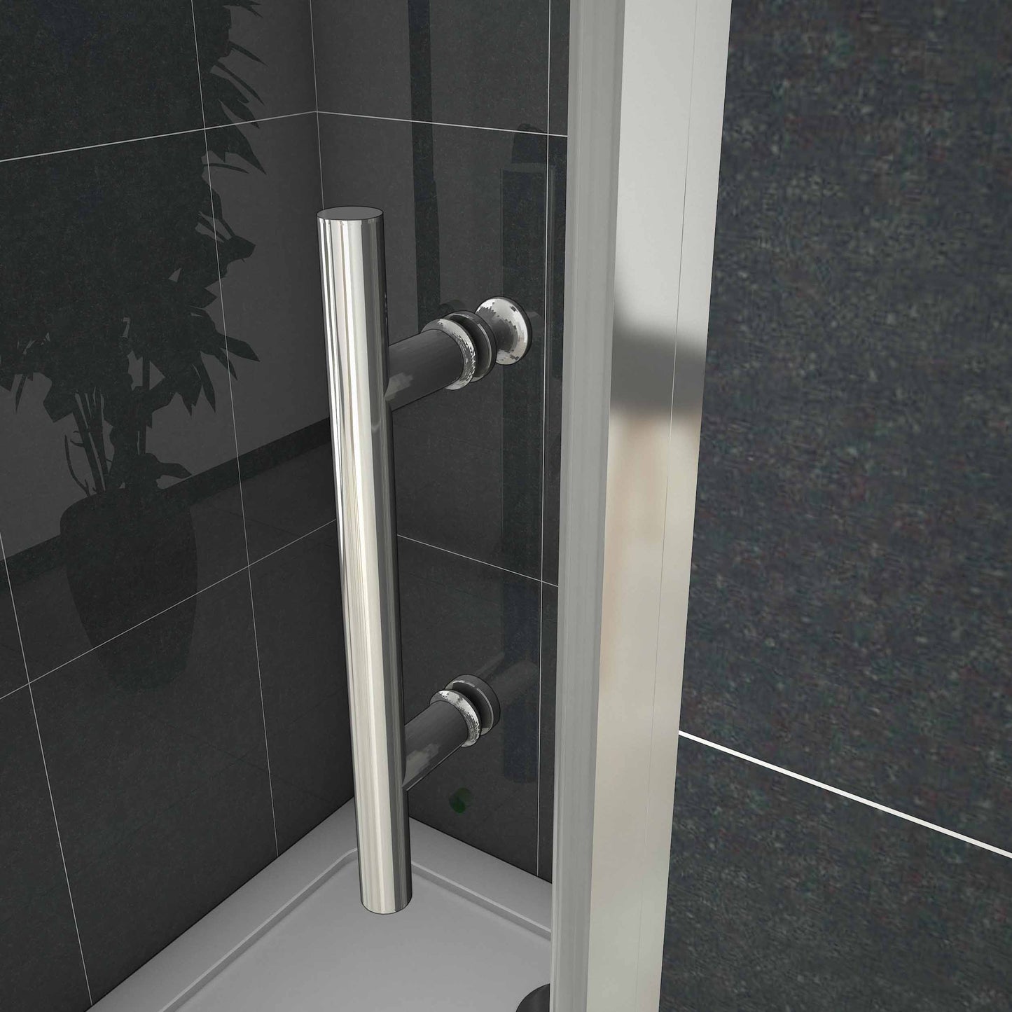 Mampara de Ducha Puerta Abatible 6 MM Cristal Templado