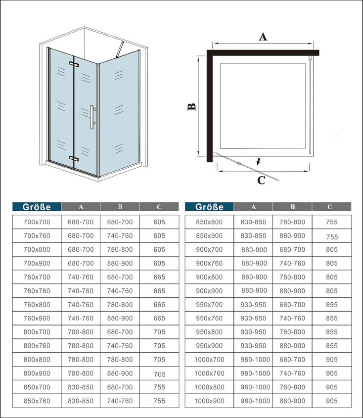 liquidacion Mamparas de Ducha Angular Doble Puerta Plegable 6mm Antical + Plato de Ducha