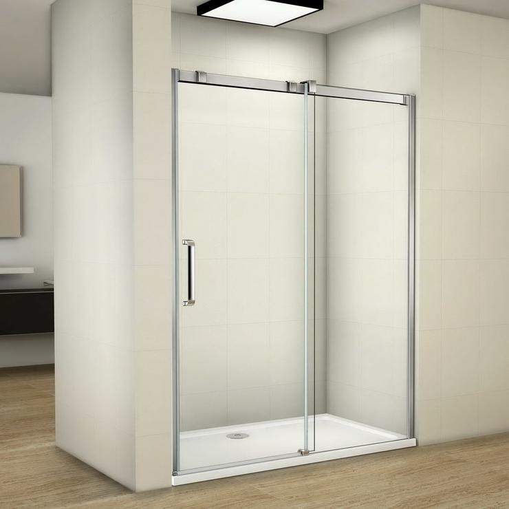 Mamparas de Ducha Puerta Corrediza cristal vidrio templado 8mm Easyclean 140cm 140x90cm