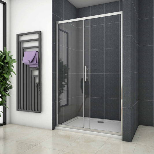 Mampara de Ducha Puerta Corredera vidrio 5mm templado transparente