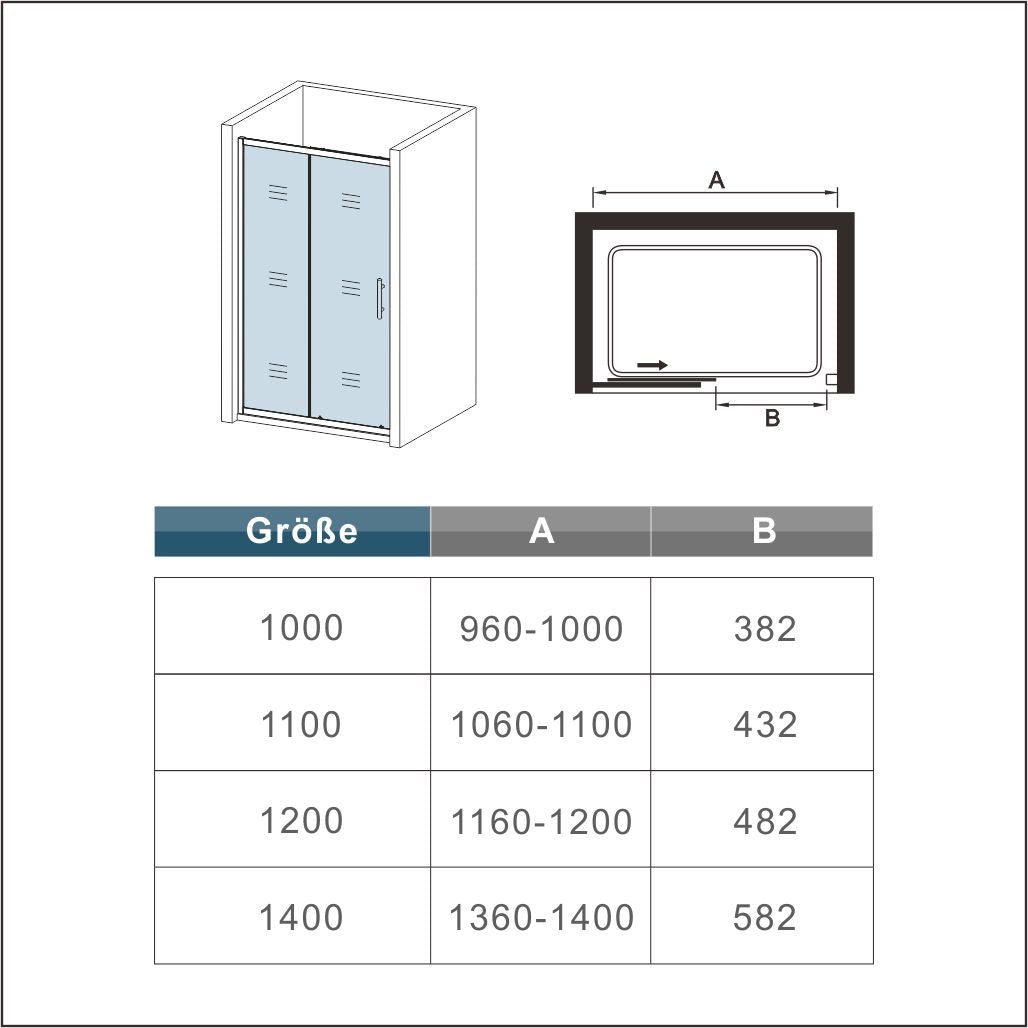 MAMPARA DE DUCHA DE PUERTA CORREDERA VIDRIO 6MM , Frontal CRISTAL TEMPLADO CON GRADIENTE SERIGRAFÍA,ALTURA 190 CM