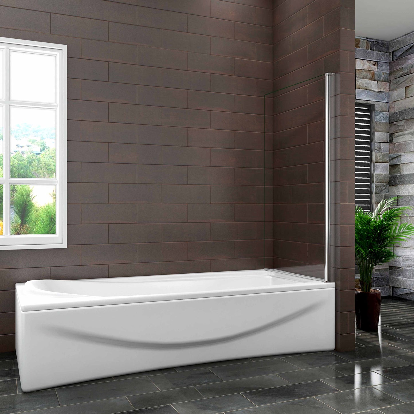 Mampara Bañera Abatible 1 Hoja Pivotante Cristal 6mm 80x140cm