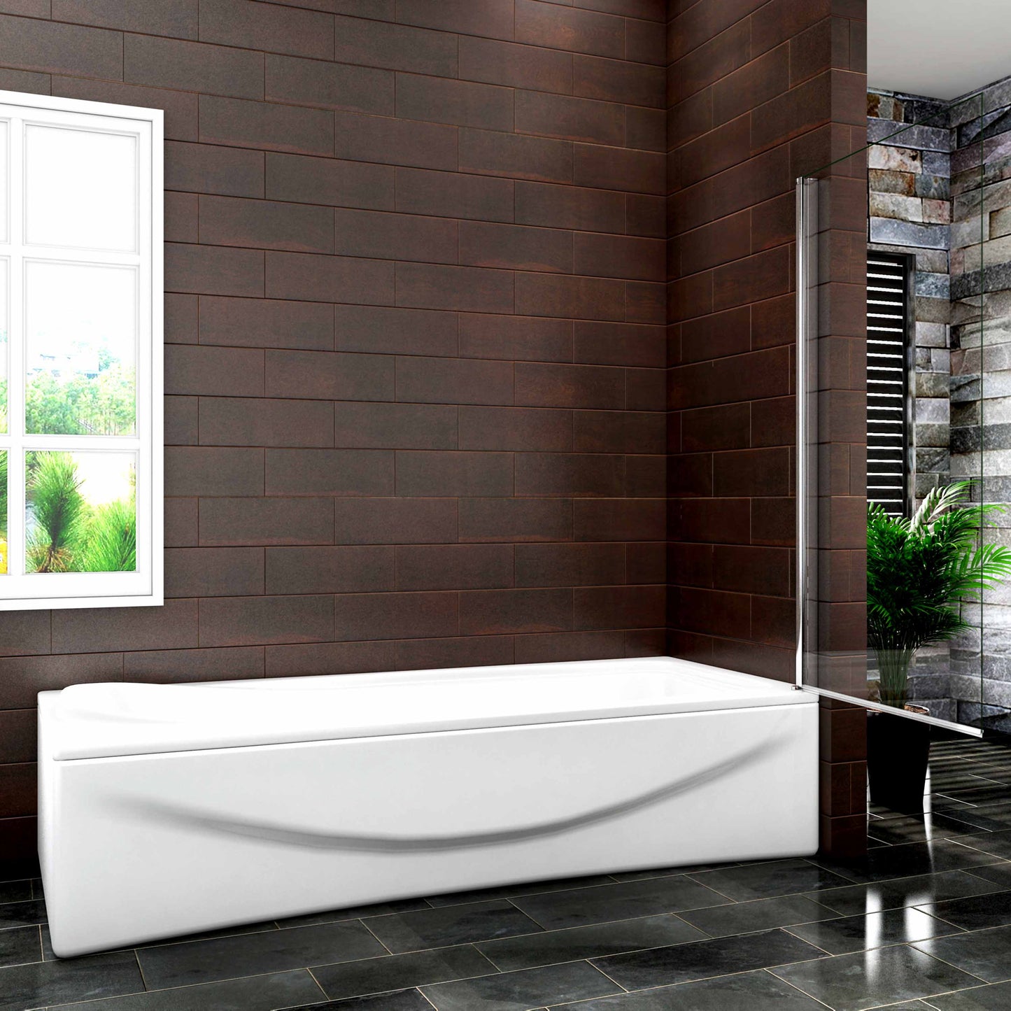 Mampara Bañera Abatible 1 Hoja Pivotante Cristal 6mm 80x140cm