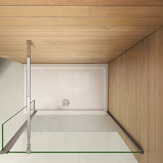 Mamparas de Ducha Panel Fijo con Lateral Abatible, Cristal Esmerilado Antical 8mm con Barra ajustable