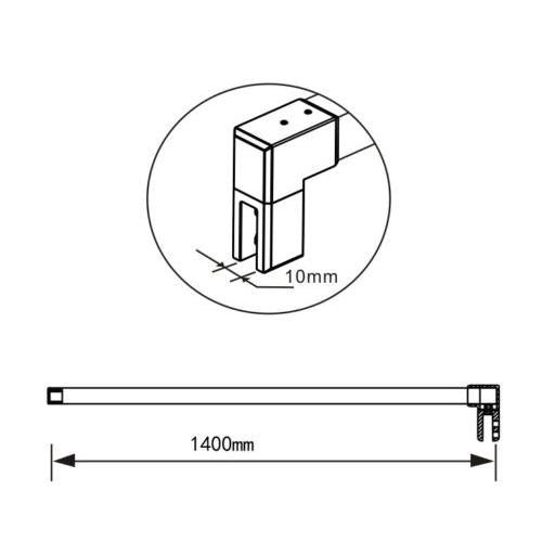 Mamparas de Ducha Panel Fijo con Lateral Abatible 30cm, Cristal Esmerilado Antical 8mm con Barra
