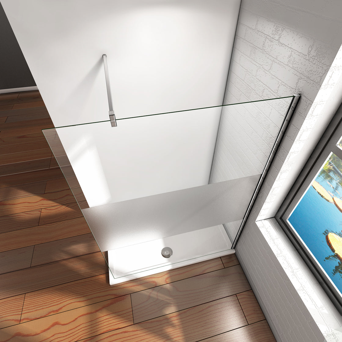 liquidacion Mamparas de Ducha Pantalla Panel Fijo 8mm Esmeriado Antical + Barra de soporte