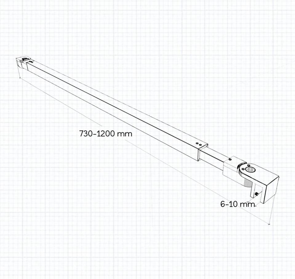 liquidacion Mamparas de Ducha Pantalla Panel Fijo 10mm Antical - Dos Barras de Fijación 73-120cm
