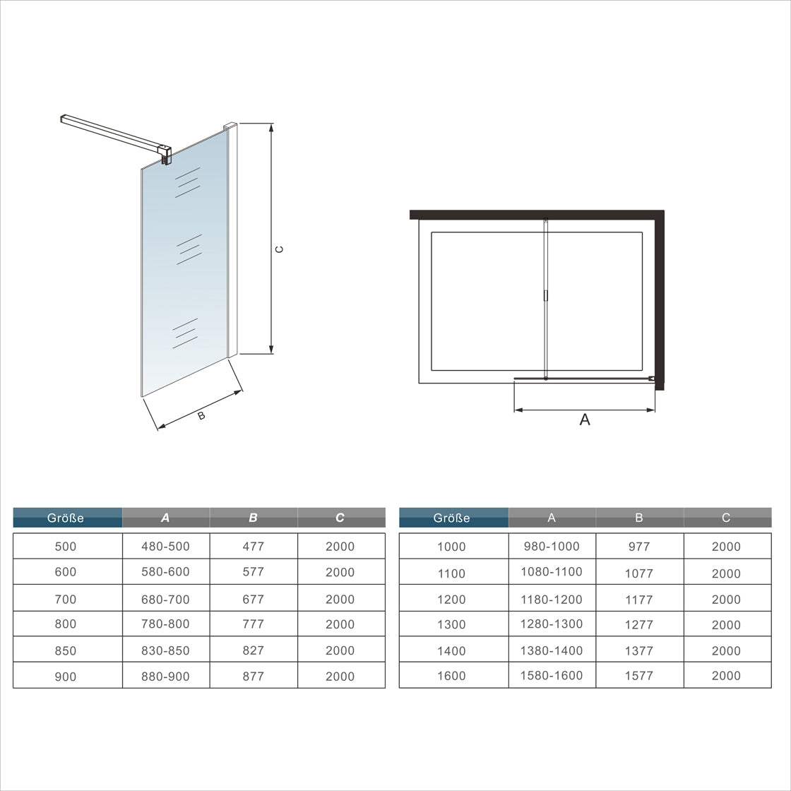 liquidacion Mamparas ducha Panel Pantalla Fija cristal 10mm templado para baño