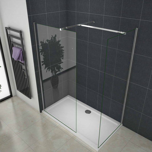 Mamparas de Ducha de dos Pantalla Panel Fijo 8mm Antical - Barra 73-120cm