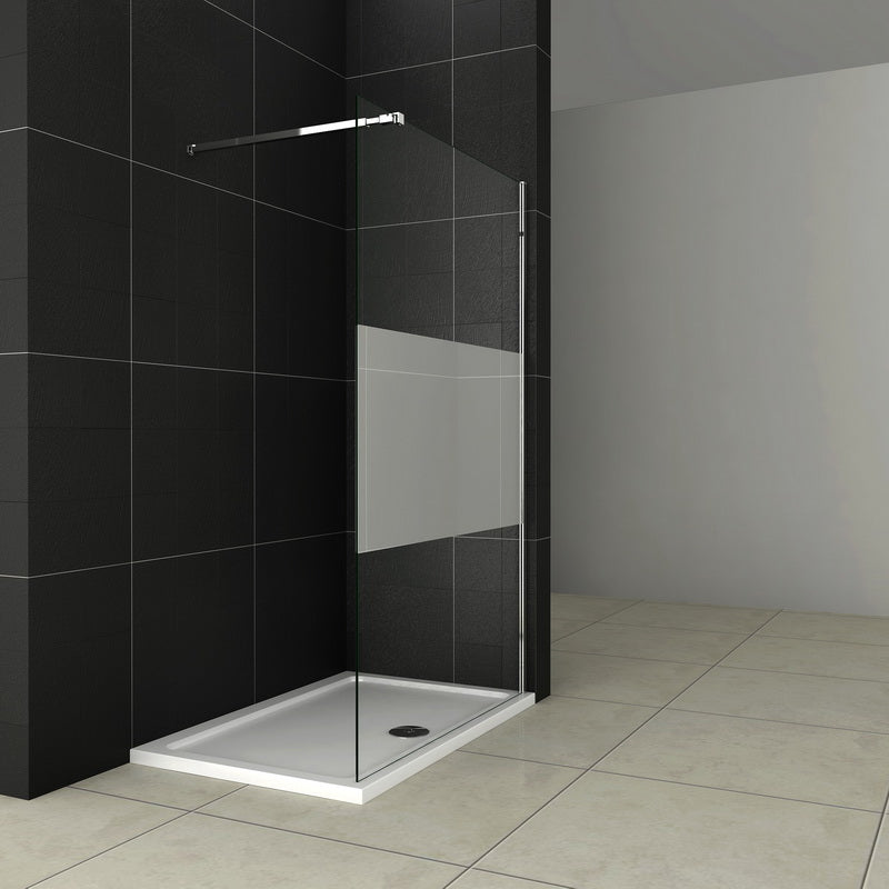 Mamparas ducha Panel Pantalla Fija vidrio esmerilado 10mm templado para baño
