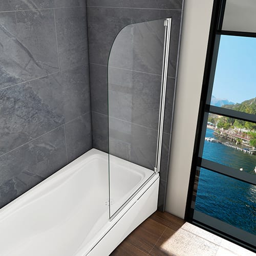 Panel/ pantalla baño 800x1400mm Easyclean Vidrio transparente 90° Pivot