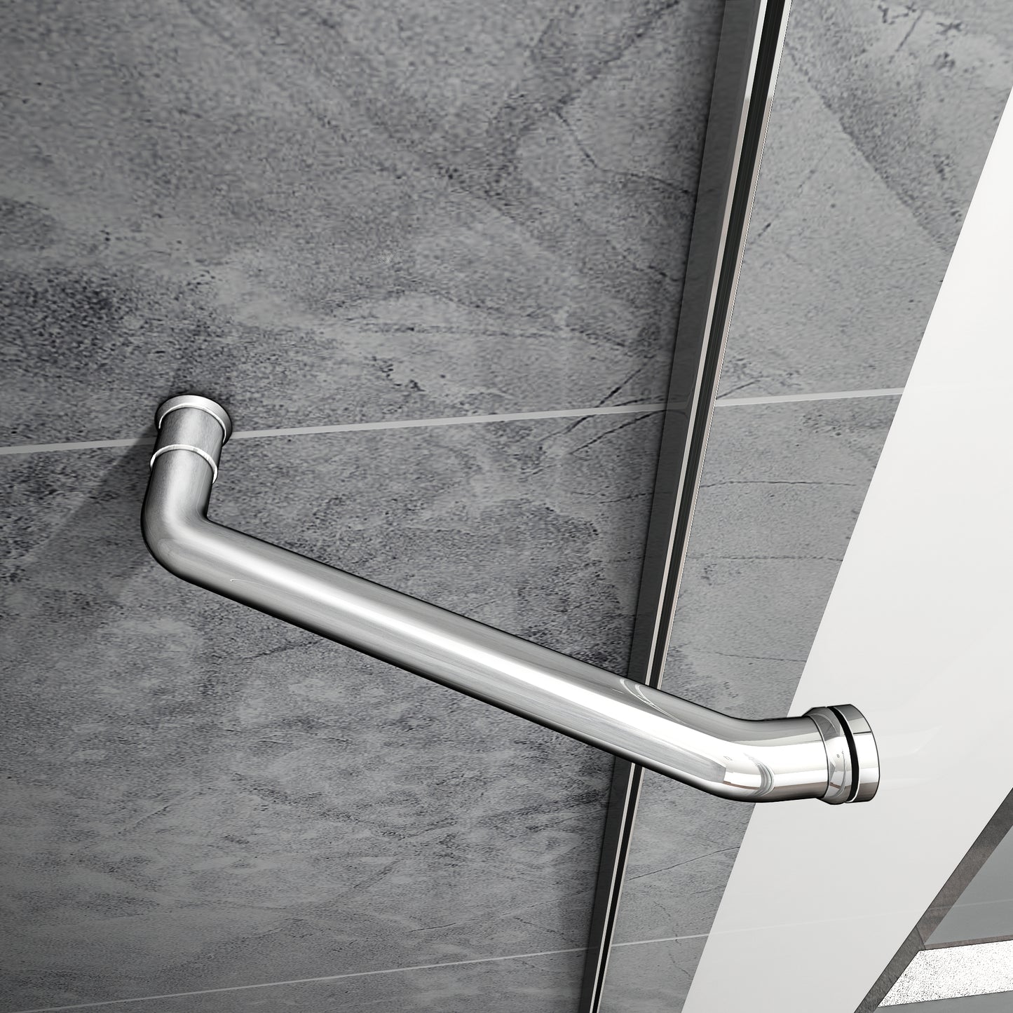 Mampara de Bañera Abatible Giratorio 4mm Perfil Gris Mate - 1 Hoja Fija + Abatible