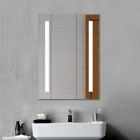 Espejo con luz LED para baño con antivaho / táctil / vertical / luz blanca