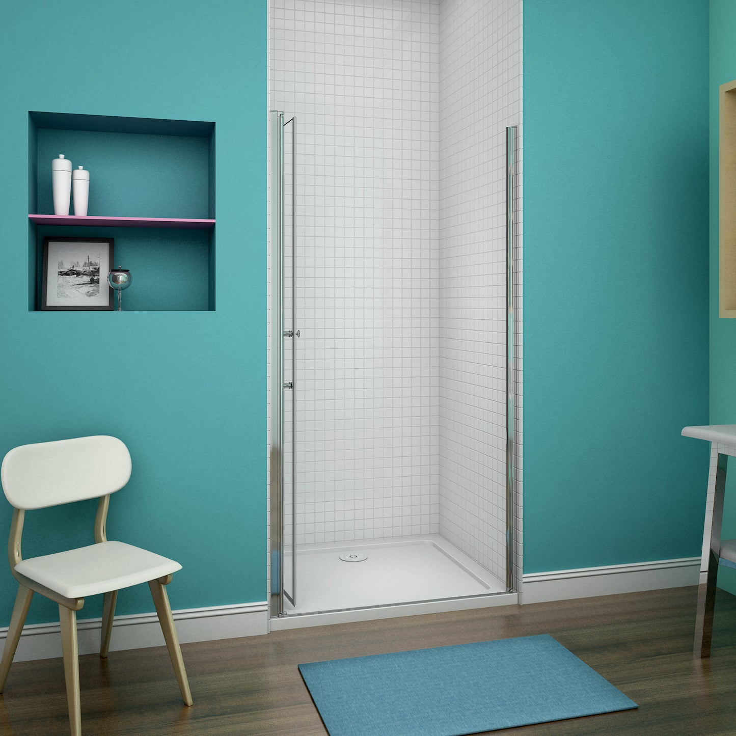 Mamparas de Ducha Puerta Plegable Cristal 6mm Antical