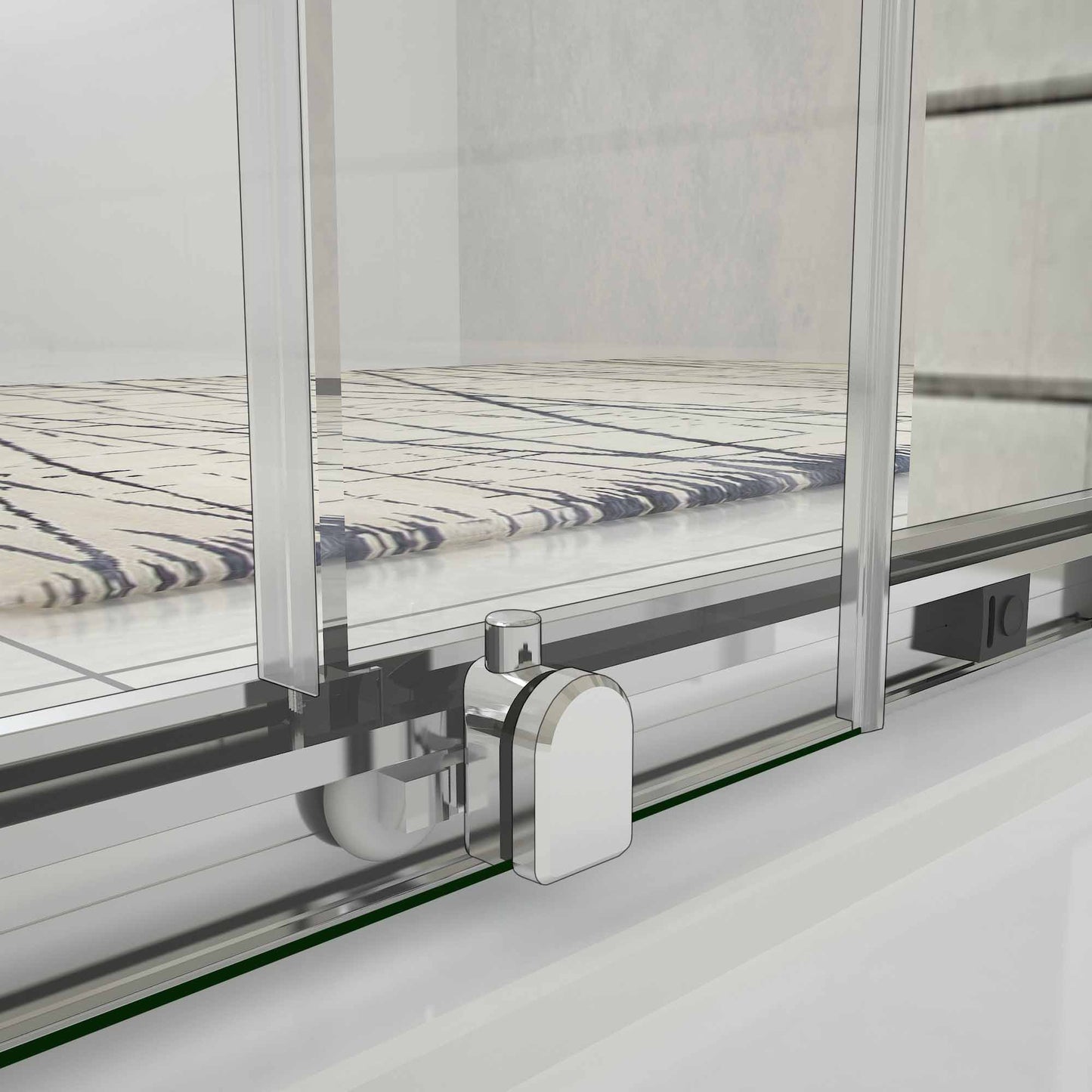 liquidacion Puerta de ducha por 2 hojas fijas y 2 puertas corredor, cristal templado de 5mm
