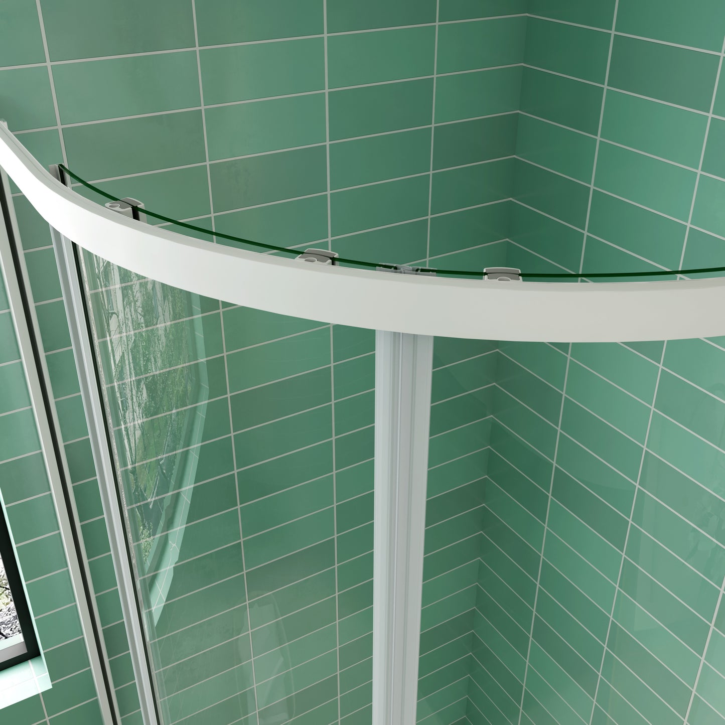 Mamparas Cabina de ducha Semicircular con Puerta Corrediza de 8 ruedas vidrio templado 5mm
