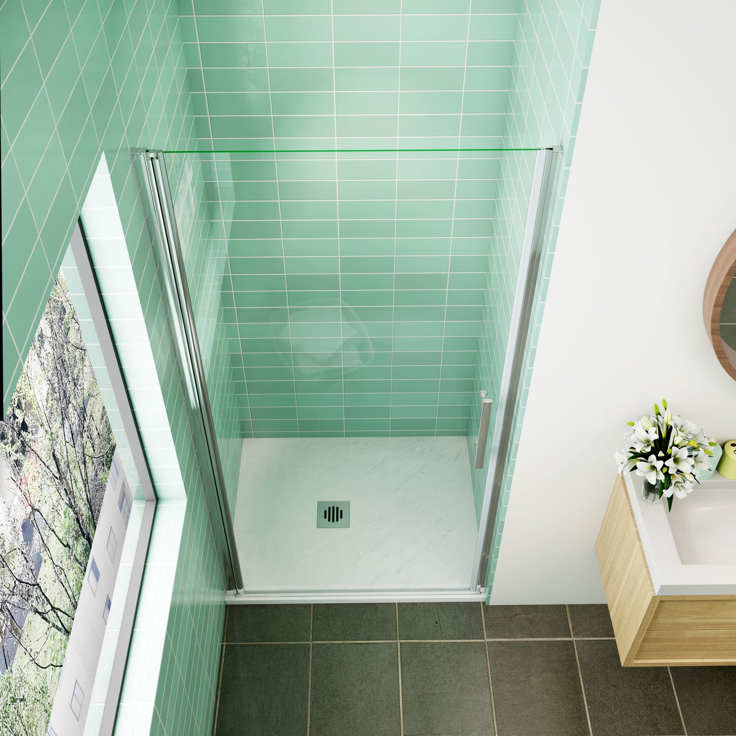Mamparas de Ducha Puerta sencilla de Baño cristal 6mm Easyclean