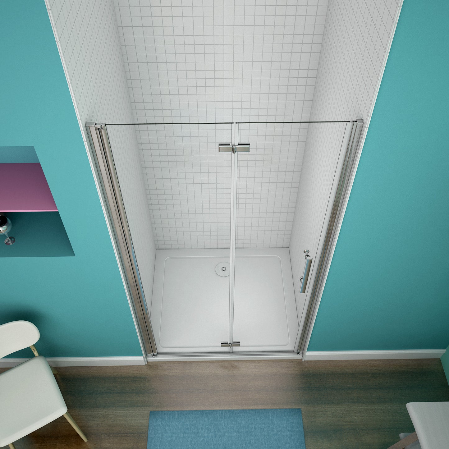 Mamparas de Ducha Puerta Plegable Cristal 6mm Antical