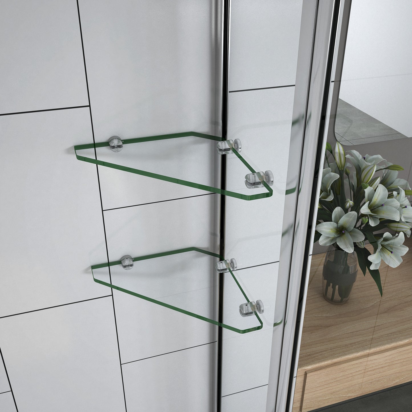 Mampara de Bañera Abatible con Bisagra Cristal 6 MM 120x140cm