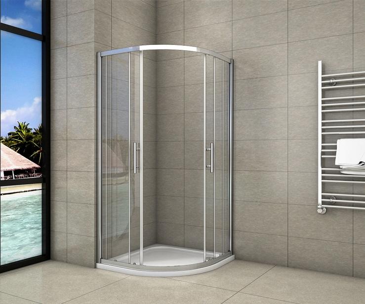 MAMPARA CORREDERA DE CABINA ESQUINA ANGULAR CRISTAL TEMPLADO TRASPARENTE 5MM