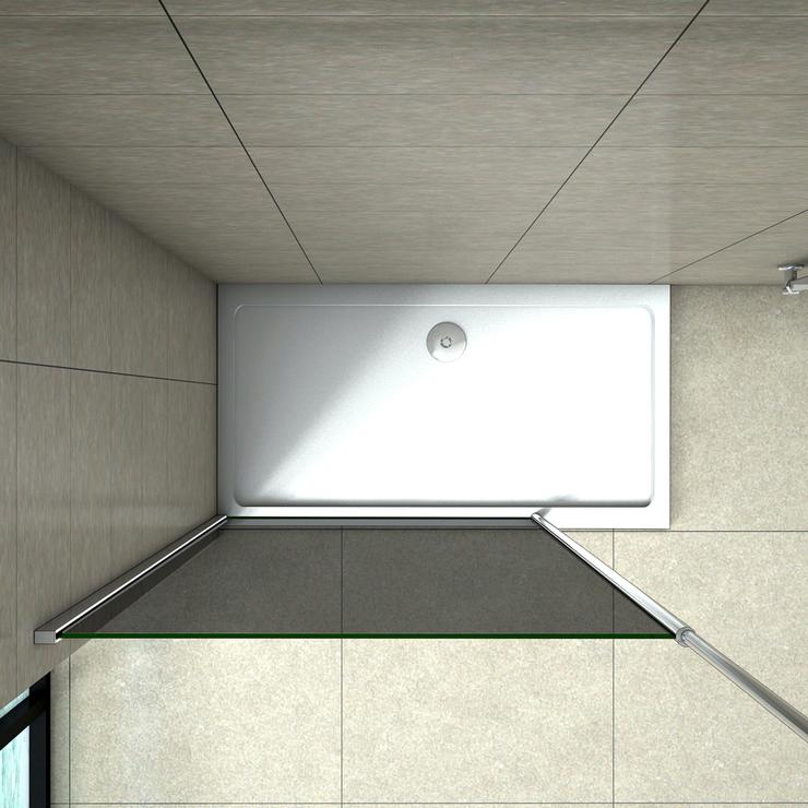 liquidacion Mampara de ducha Panel Fijo con Barra vertical a Techo, Cristal Templado Gris Antical 8mm