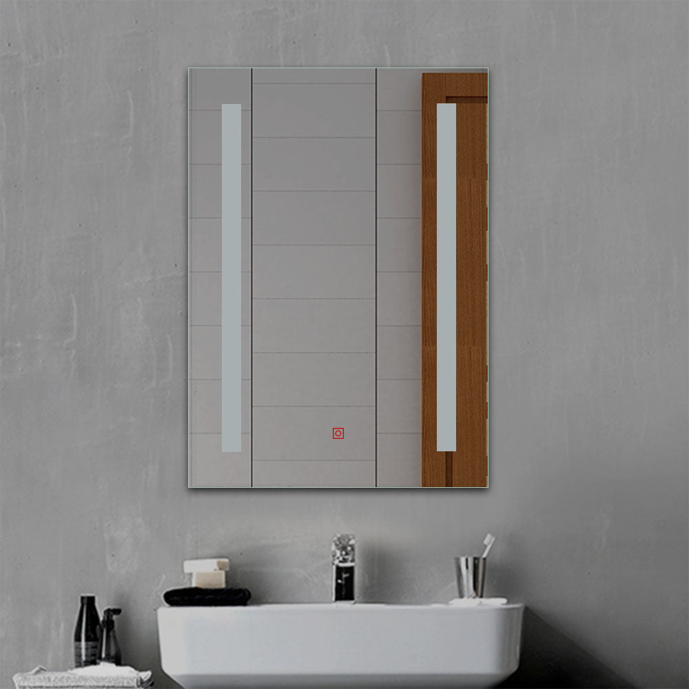 Espejo con luz LED para baño con antivaho / táctil / vertical / luz blanca