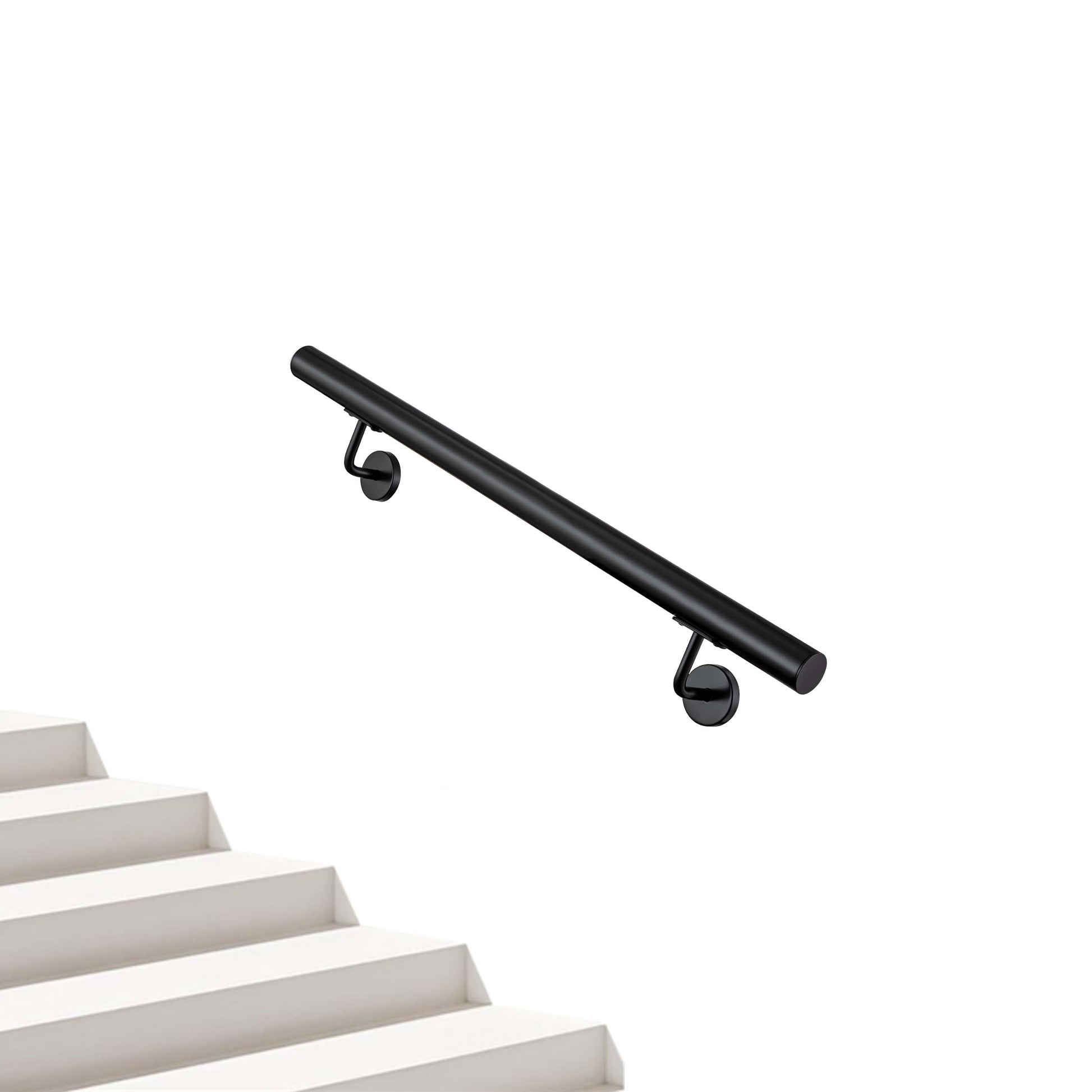 AICA Pasamanos de acero inoxidable 304 cepillado, 80/100/120/150/180/200/220/240 cm, Interior y Exterior#Negro