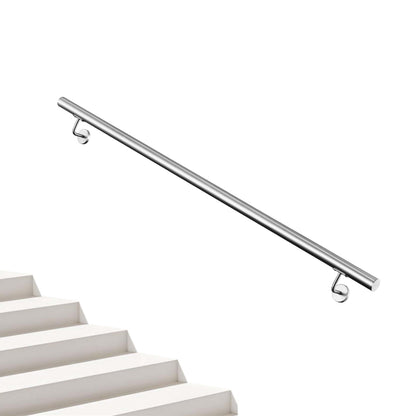 AICA Pasamanos de acero inoxidable 304 cepillado, 80/100/120/150/180/200/220/240 cm, Interior y Exterior#Plata