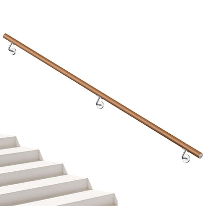 AICA Pasamanos de acero inoxidable 304 cepillado, 80/100/120/150/180/200/220/240 cm, Interior y Exterior#Marrón