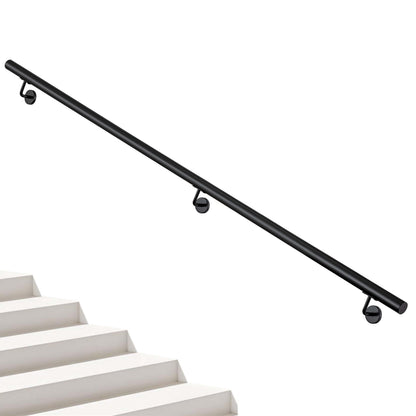 AICA Pasamanos de acero inoxidable 304 cepillado, 80/100/120/150/180/200/220/240 cm, Interior y Exterior#Negro