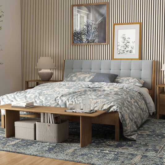 Paneles acústicos decorativos de MDF para paredes - Set de 2/3 Unidades - 240x60 cm - Color roble natural/claro/oscuro/nogal/gris claro