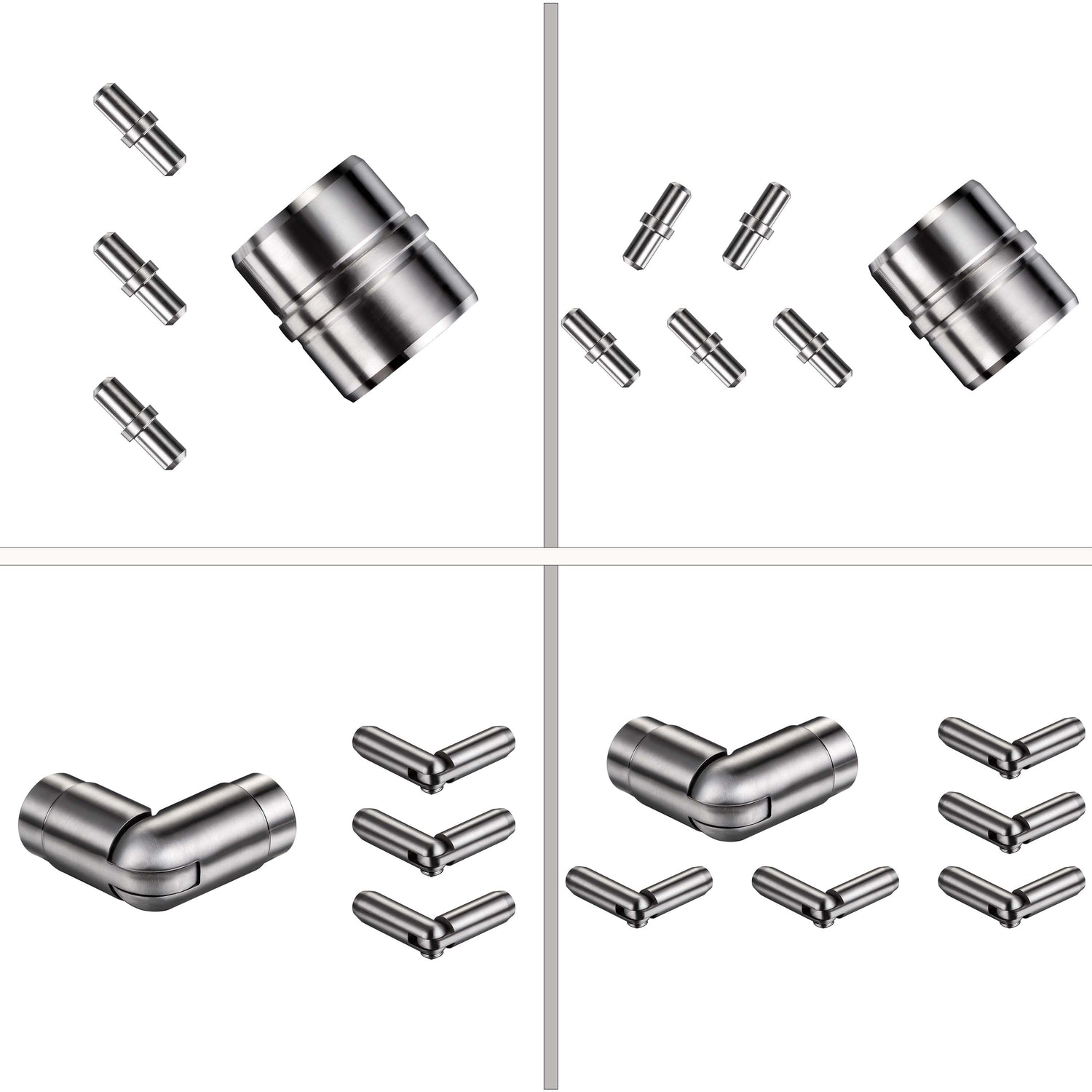 AICA Conector para barandilla de acero inoxidable 304 - Ángulo ajustable, Diámetro 42.2/42,4 mm, para barandillas con 3/5 barras transversales