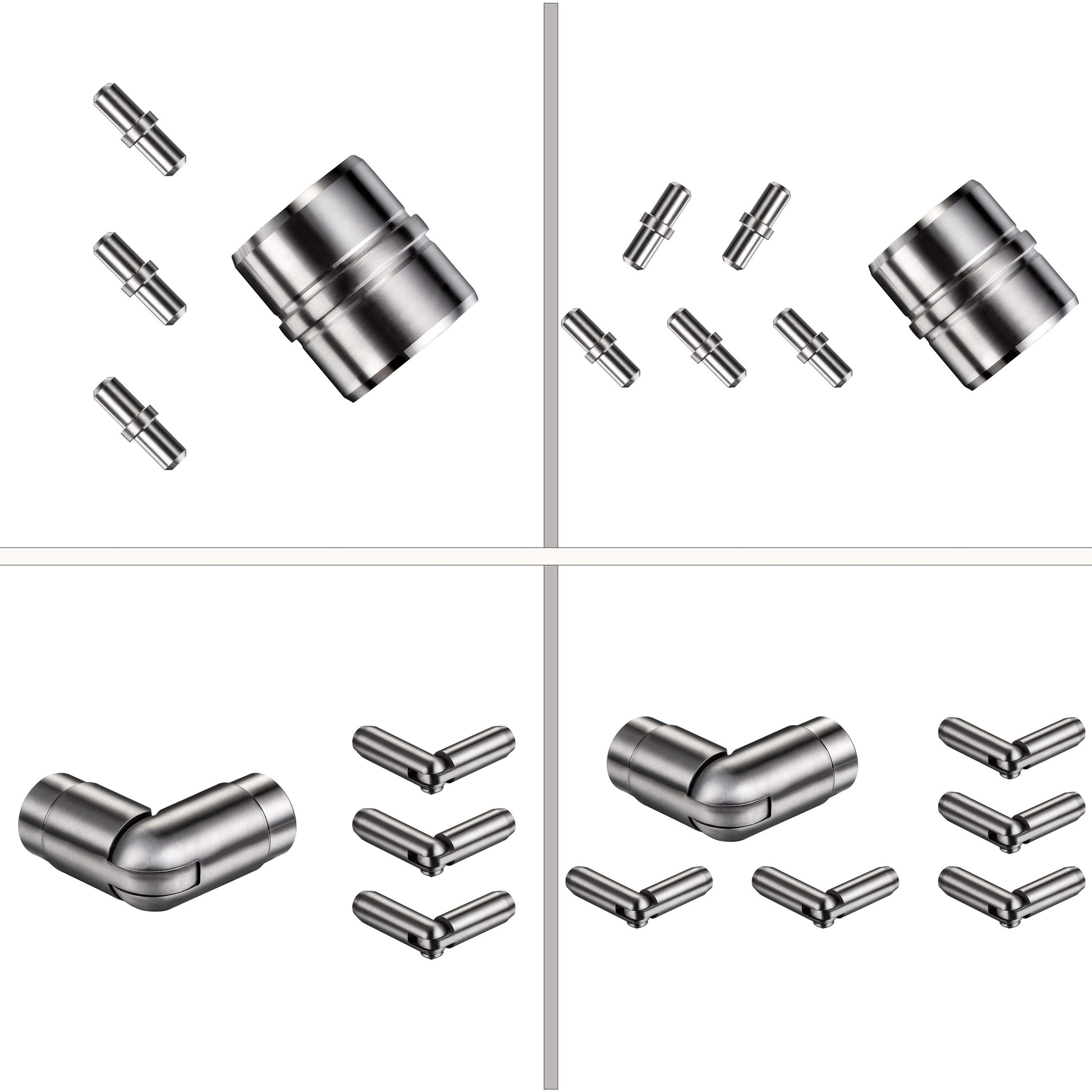 AICA Conector para barandilla de acero inoxidable 304 - Ángulo ajustable, Diámetro 42.2/42,4 mm, para barandillas con 3/5 barras transversales
