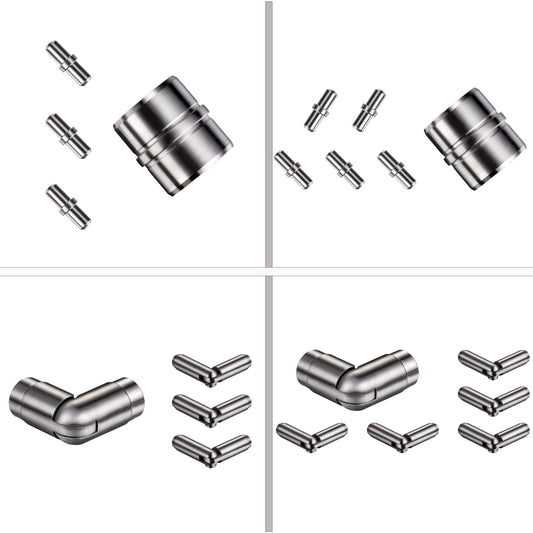 AICA Conector para barandilla de acero inoxidable 304 - Ángulo ajustable, Diámetro 42.2/42,4 mm, para barandillas con 3/5 barras transversales