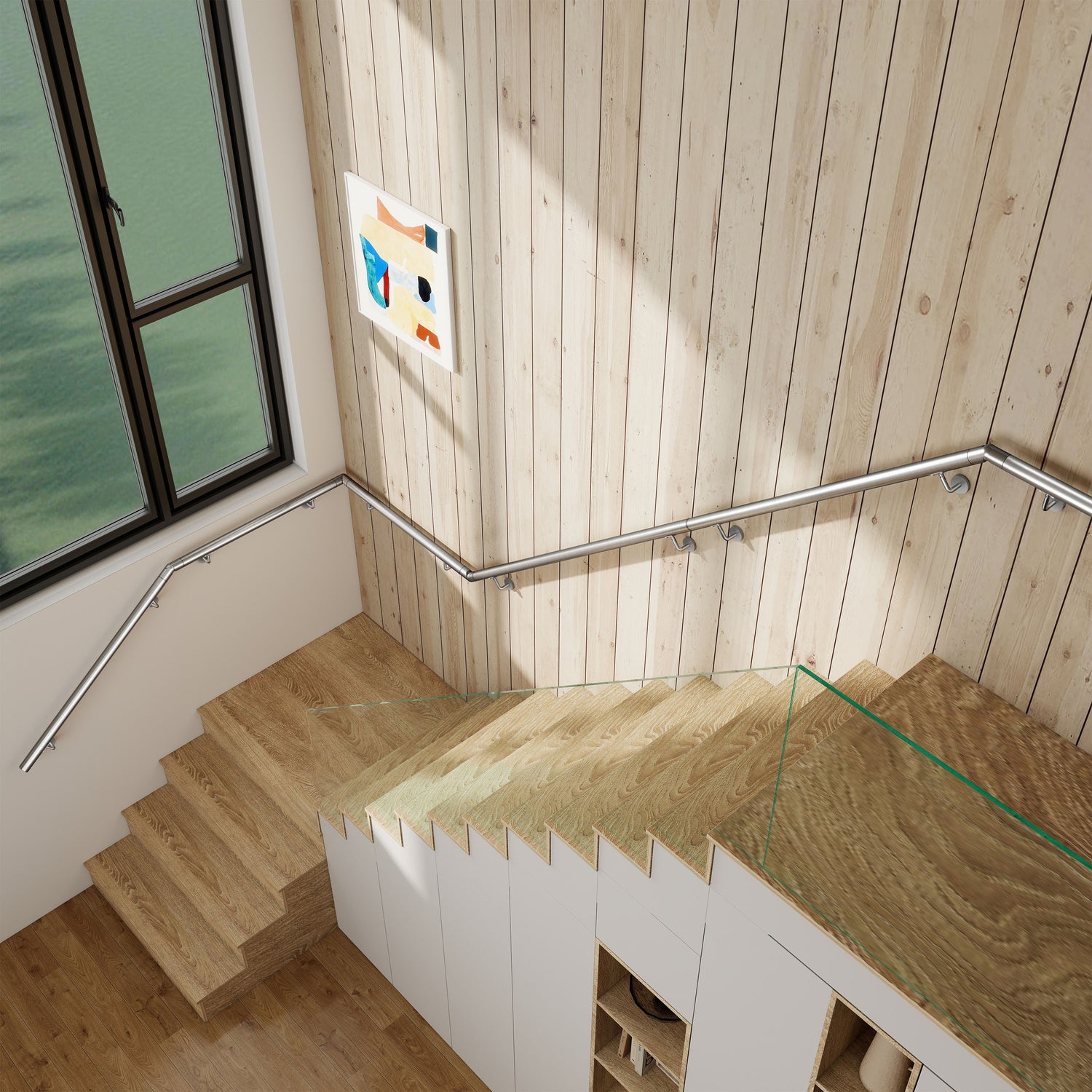 Pasamanos de escalera de acero inoxidable 304 para interior y exterior - 80/100/120/150/180/200 cm