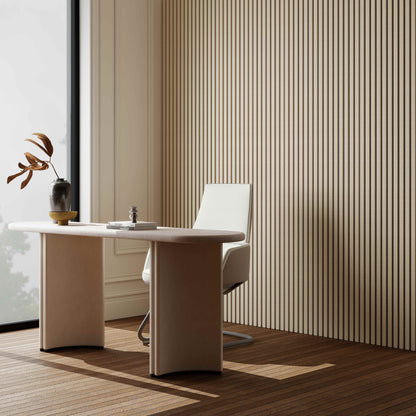 Paneles acústicos decorativos de MDF para paredes - Set de 2/3 Unidades - 260x30 cm - Color roble natural/claro/oscuro/nogal/gris claro