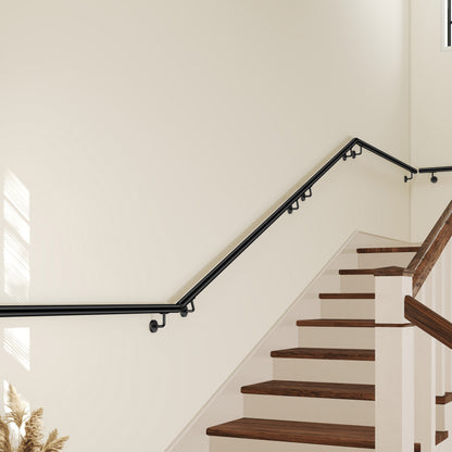AICA Pasamanos de acero inoxidable 304 cepillado, 80/100/120/150/180/200/220/240 cm, Interior y Exterior#Negro